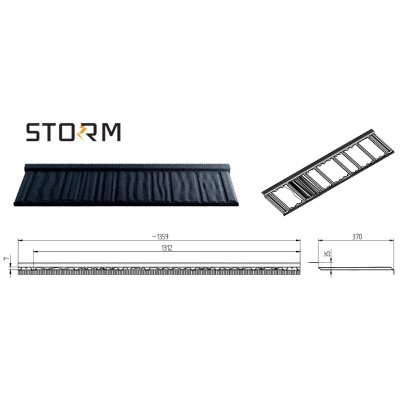 Storm - pokrycie dachowe z kruszywem skalnym kolor czarny Onyx